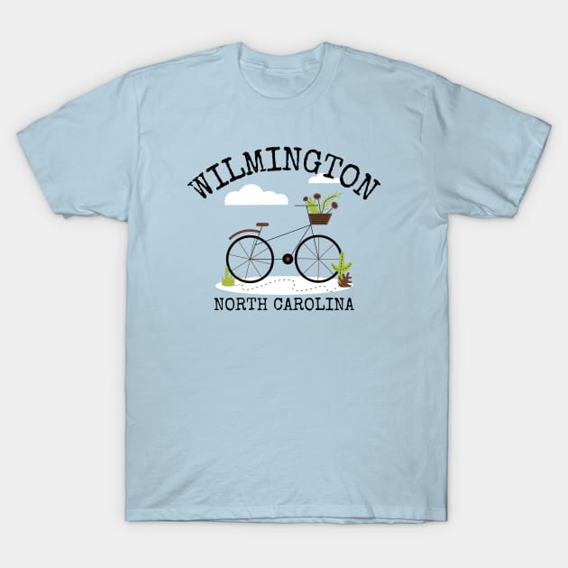 Wilmington, North Carolina Bicycle T-Shirt by Mountain Morning Graphics